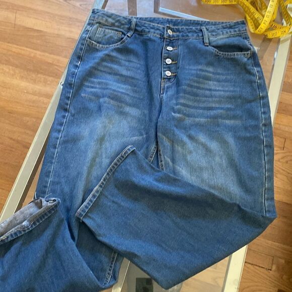 Denim - Relaxed for baggy jeans. Button fly NWOT 2x